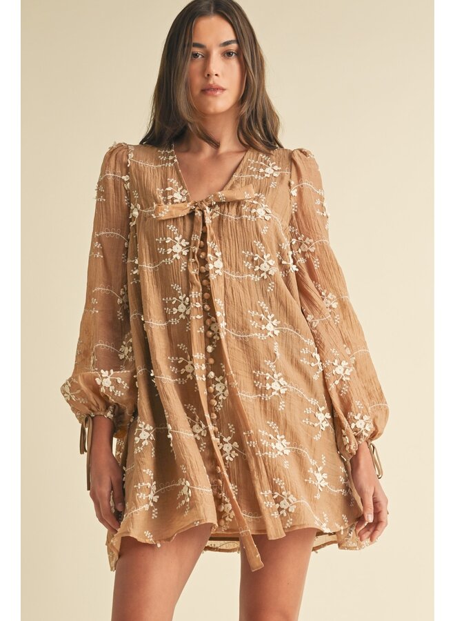 Embroidered Long Sleeve Boho Dress - Kirby’s Kloset
