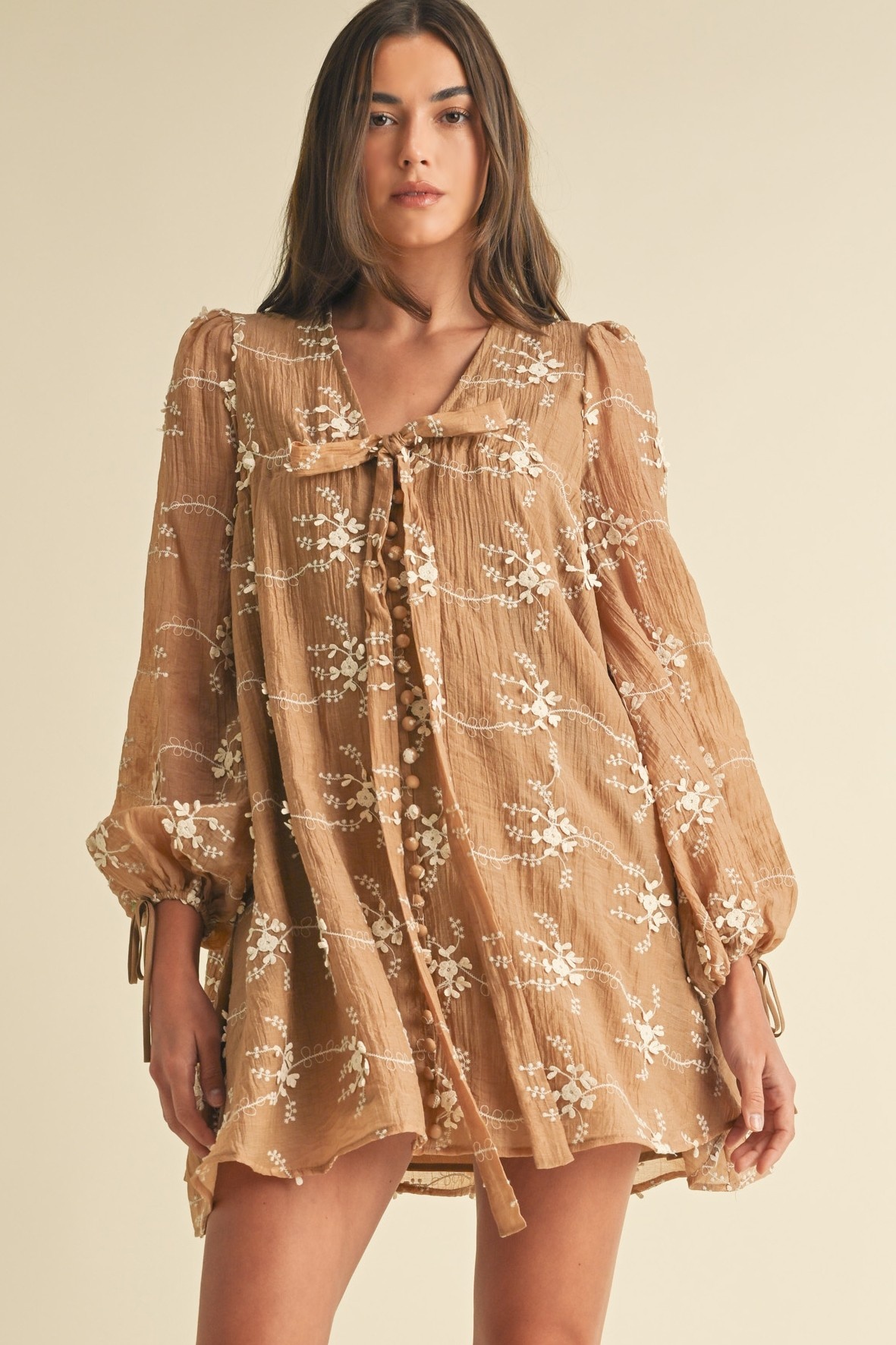 Embroidered Long Sleeve Boho Dress - Kirby’s Kloset