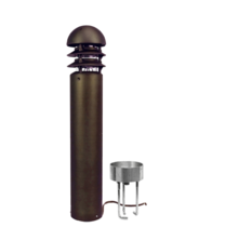 Alliance Outdoor Lighting Bollard Light, Solid Brass Housing, Aluminum Post, Aged Brass Finish with Mounting Hardware (G4 Bipin) 350 Lumens Included