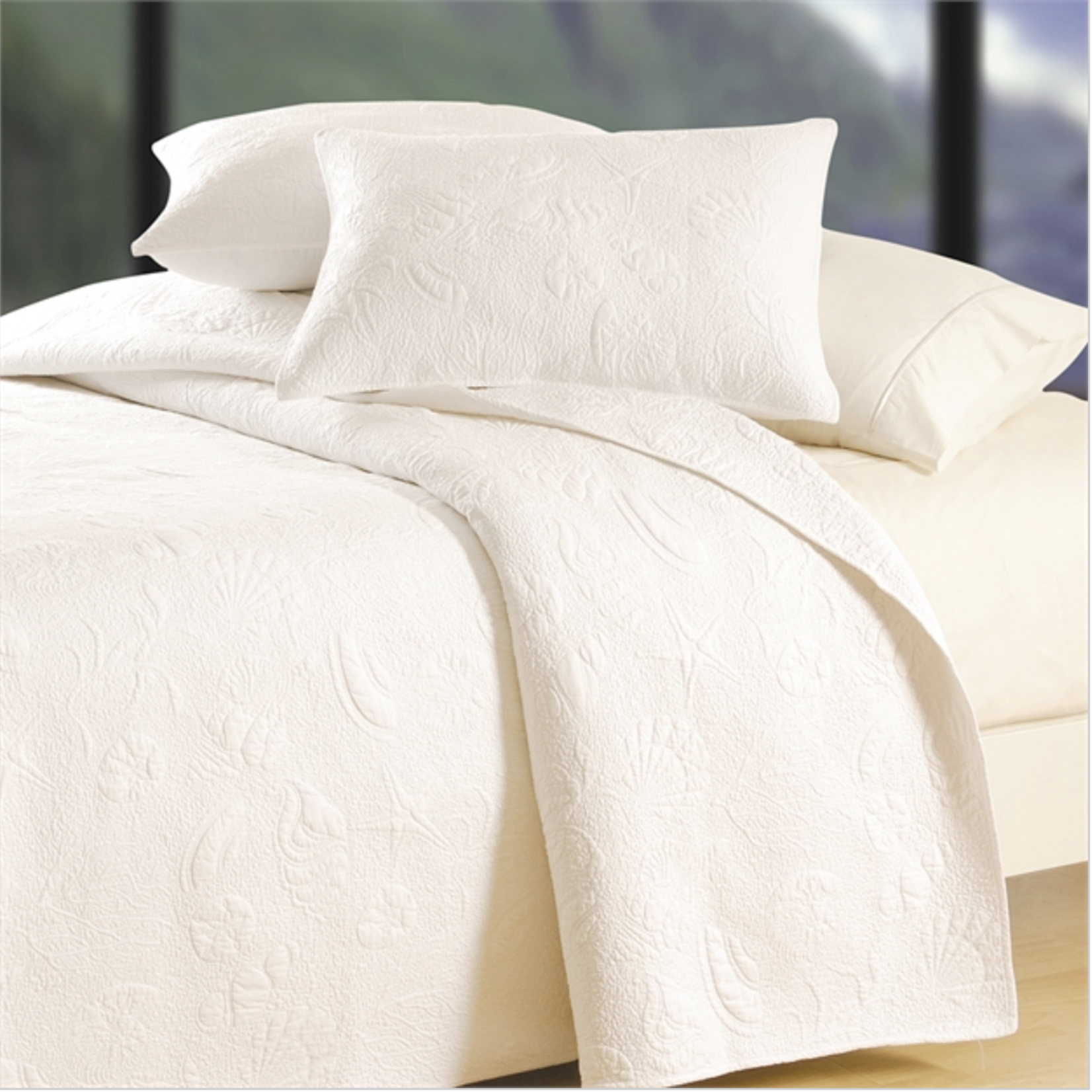 Quilt - Shell Matelasse White