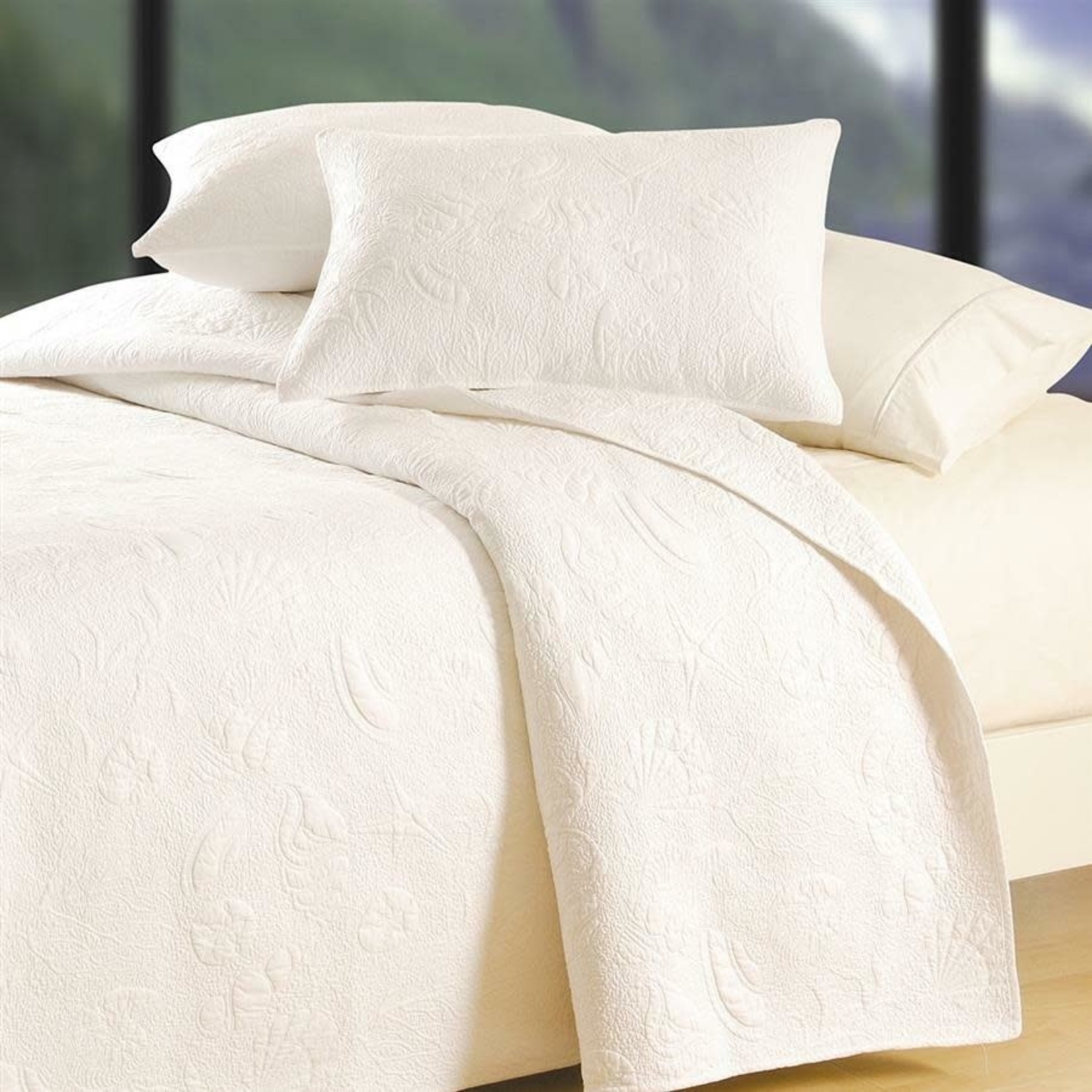 Quilt - Shell Matelasse White