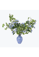 Floral Ginkgo Leaves & Blue viburnum In Blue & White vase