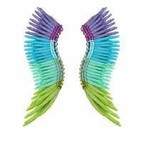 Madeline Wing Earrings Green and Blue