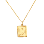 Moon Book Necklace Gold