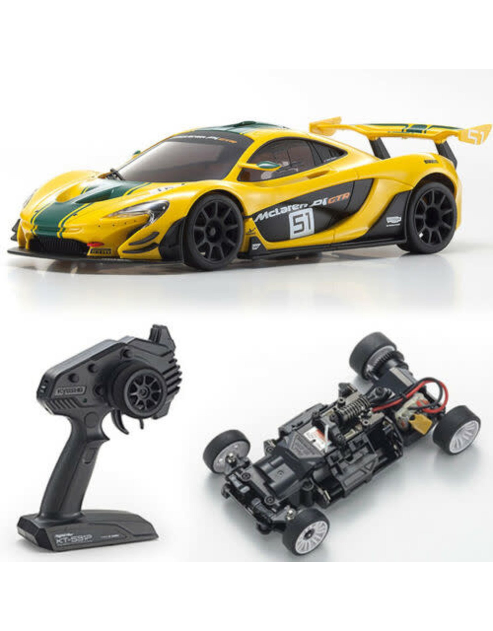 Kyosho Mini Z Mclaren P1 GTR Rwd Green and yellow