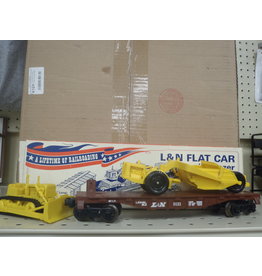 Lionel L & N Flat Car with dozer and scraper 6-9121
