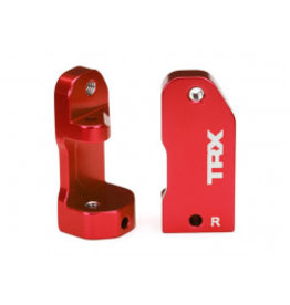 Traxxas Caster blocks, 30-degree, red-anodized 6061-T6 aluminum (left & right)/ suspension screw pin (2)