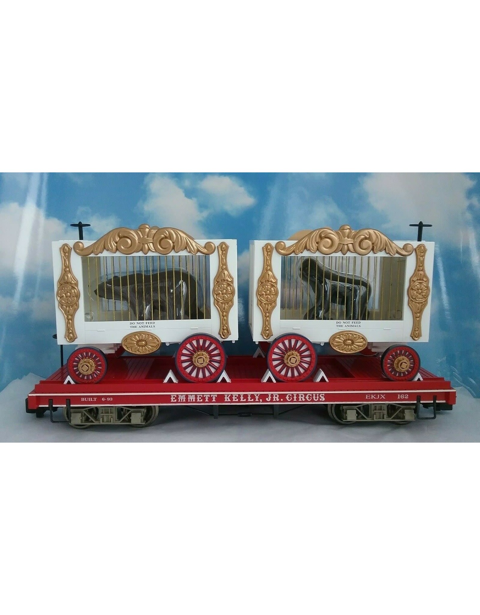 Bachmann G Scale Bachmann Emmett Kelly Circus Flat Car with Bear & Gorilla Wagons #162