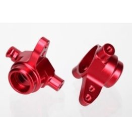 Traxxas Steering blocks, 6061-T6 aluminum (red-anodized), left & right