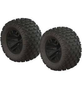 ARRMA 1/10 dBoots Fortress MT 2.2/3.0 Pre-Mounted Tires, 14mm Hex, Black (2)