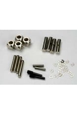 Traxxas U-joints, driveshaft (carrier (4)/ 4.5mm cross pin (4)/ 3mm cross pin (4)/ e-clips (20)) (metal parts for 2 driveshafts)