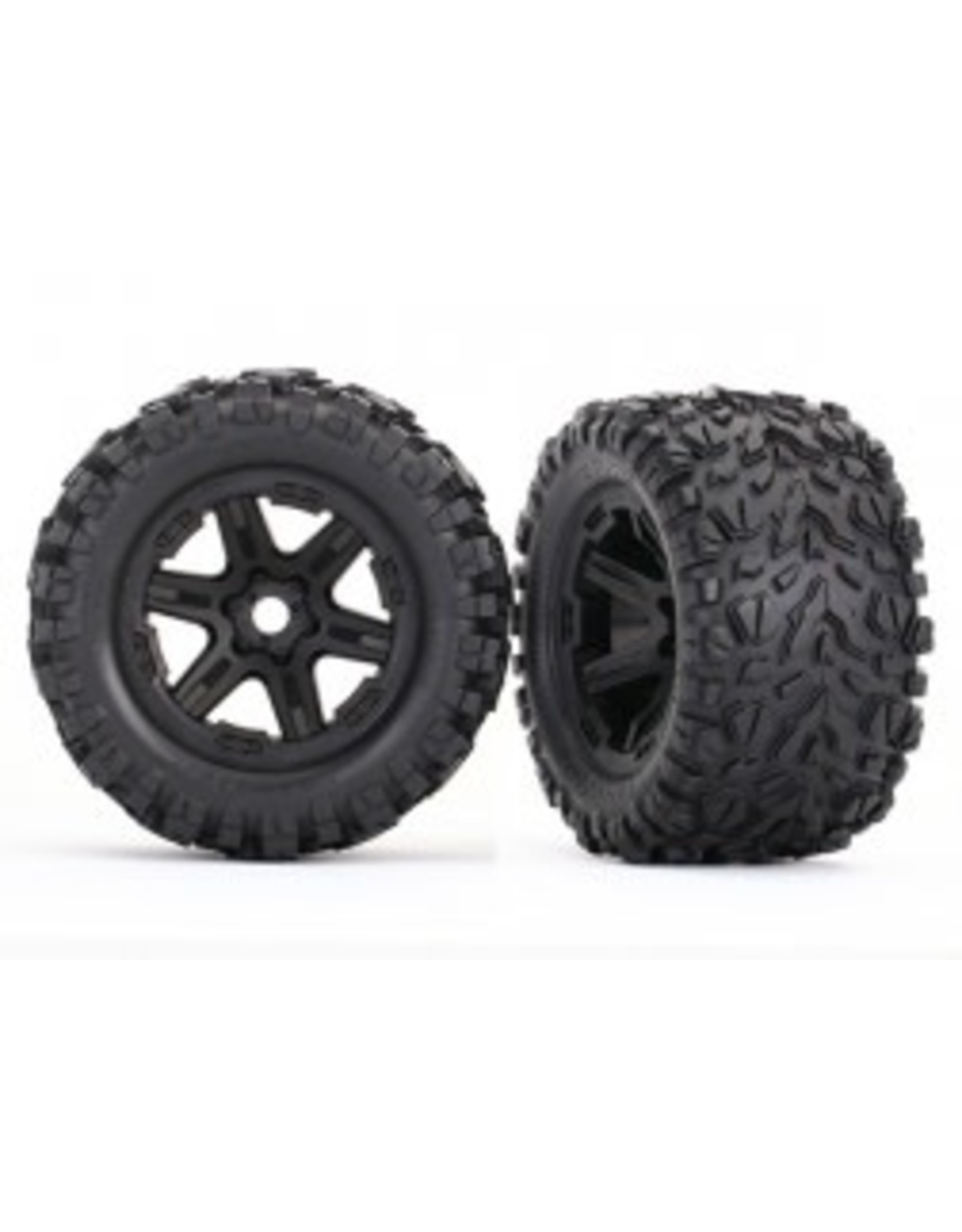 Traxxas [Tires & wheels, assembled, glued (black wheels, Talon EXT tires, foam inserts) (2) (17mm splined) (TSM rated)] Tires & wheels, assembled, glued (black wheels, Talon EXT tires, foam inserts) (2) (17mm splined) (TSM rated)