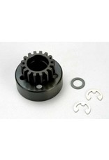 Traxxas Clutch bell (15-tooth)/5x8x0.5mm fiber washer (2)/ 5mm e-clip (requires 5x11x4mm ball bearings part #4611) (1.0 metric pitch)