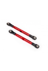 Traxxas Toe links (TUBES red-anodized, 7075-T6 aluminum, stronger than titanium) (87mm) (2)/ rod ends (4)/ aluminum wrench (1)