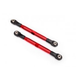 Traxxas Toe links (TUBES red-anodized, 7075-T6 aluminum, stronger than titanium) (87mm) (2)/ rod ends (4)/ aluminum wrench (1)