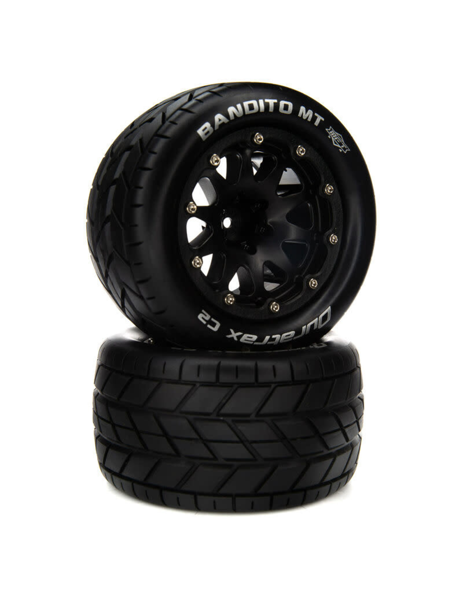 Duratrax Bandito MT Belted 2.8" Mounted Front/Rear Tires, 14mm Black (2)