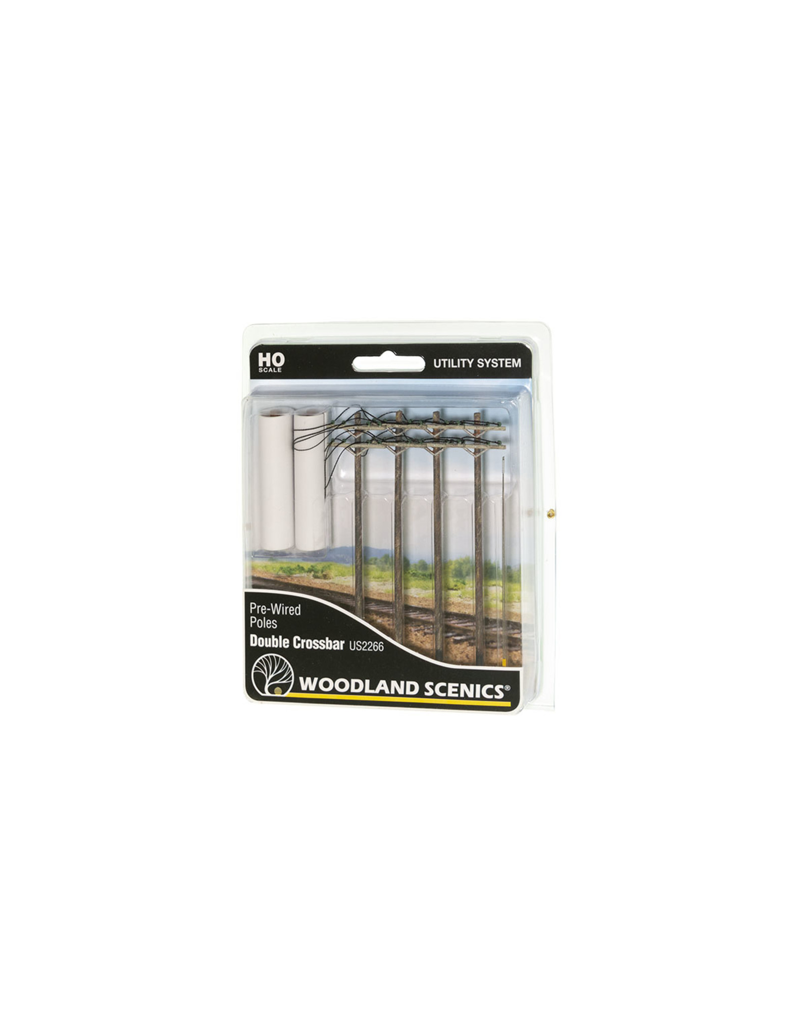 Woodland Scenic Pre-Wired Poles - Double Crossbar - HO Scale