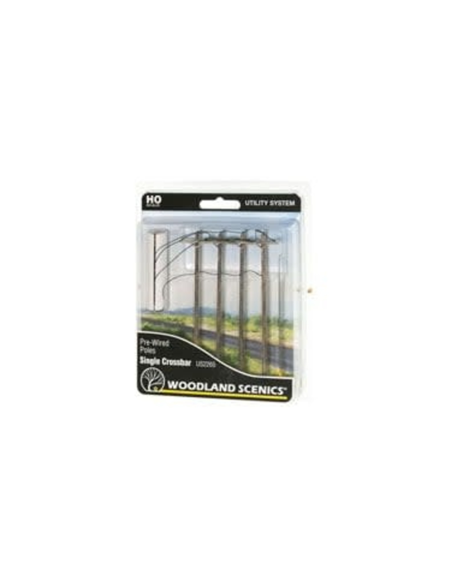 Woodland Scenic Pre-Wired Poles - Double Crossbar - HO Scale