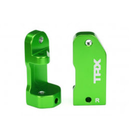 Traxxas Caster blocks, 30-degree, green-anodized 6061-T6 aluminum (left & right)/ suspension screw pin (2)