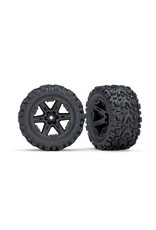 Traxxas [Tires & wheels, assembled, glued (2.8") (RXT black wheels, Talon Extreme tires, foam inserts) (4WD electric front/rear, 2WD electric front only) (2) (TSM rated)] Tires & wheels, assembled, glued (2.8") (RXT black wheels, Talon Extreme t