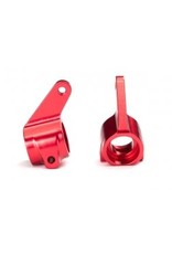 Traxxas Steering blocks, Rustler®/Stampede®/Bandit® (2), 6061-T6 aluminum (red-anodized)/ 5x11mm ball bearings (4)