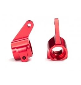 Traxxas Steering blocks, Rustler®/Stampede®/Bandit® (2), 6061-T6 aluminum (red-anodized)/ 5x11mm ball bearings (4)