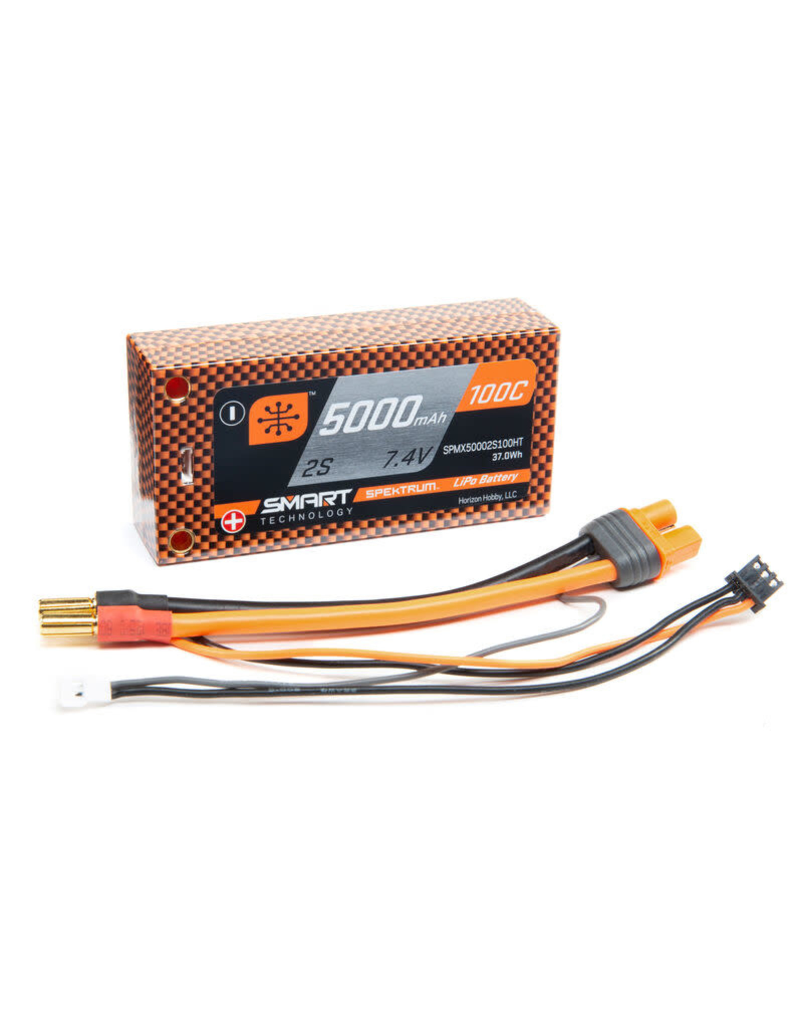 'Spektrum 7.4V 5000mAh 2S 100C Smart Race Shorty Hardcase LiPo Battery: Tubes, 5mm