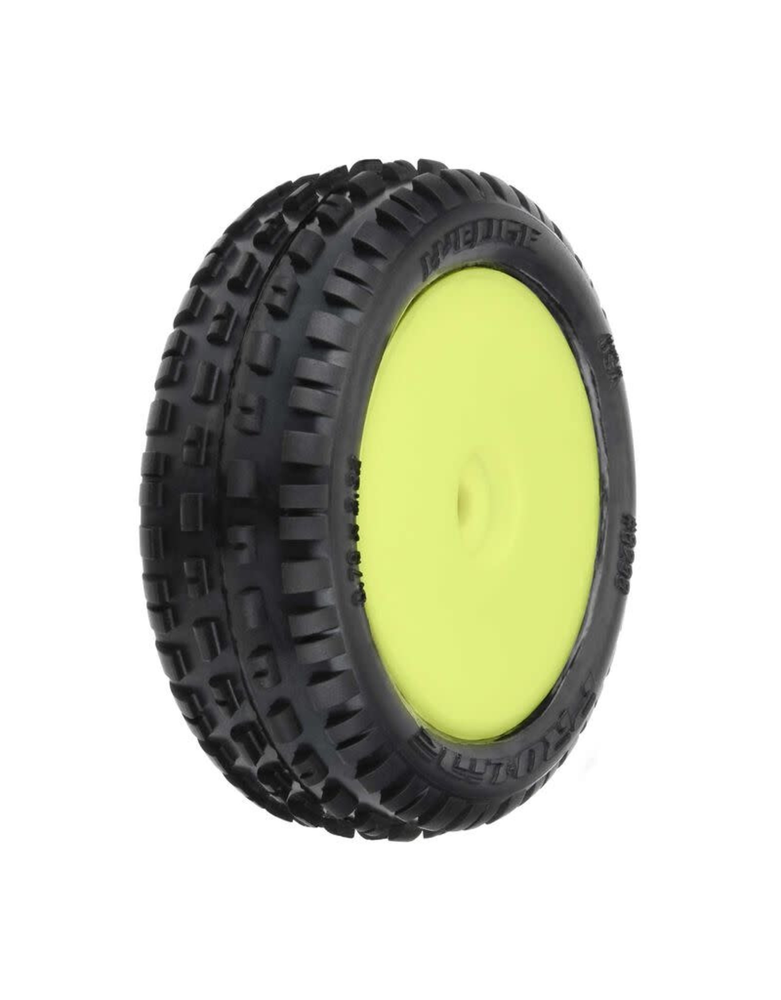Proline 1/18 Wedge Front Carpet Mini-B Tires Mounted 8mm Yellow Wheels (2)