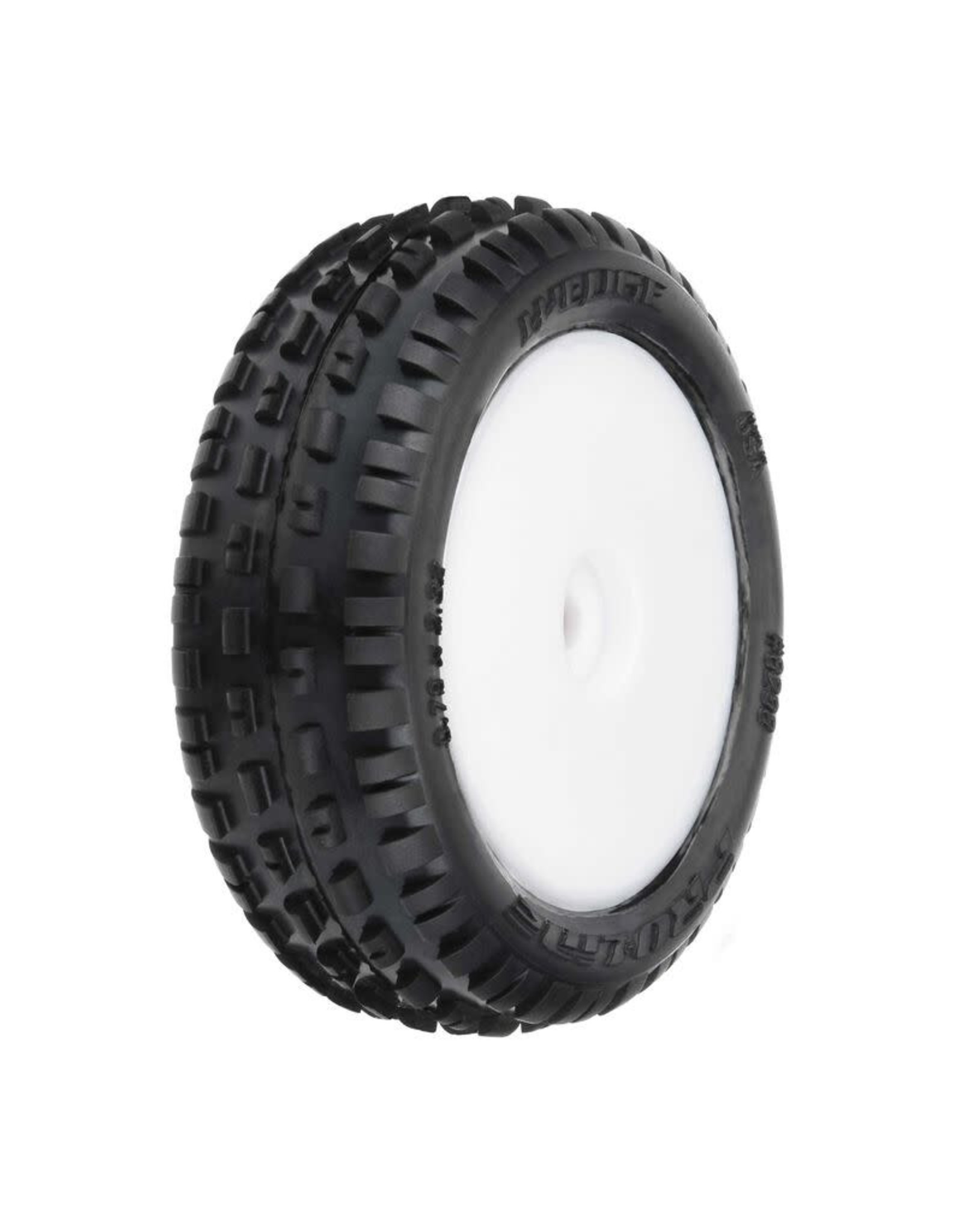 Proline 1/18 Wedge Front Carpet Mini-B Tires Mounted 8mm White Wheels (2)