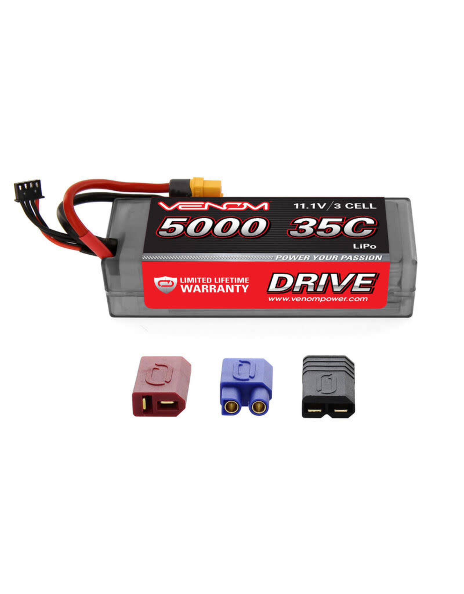 Venom 11.1V 5000mAh 3S 35C DRIVE Hardcase LiPo Battery: UNI 2.0 Plug