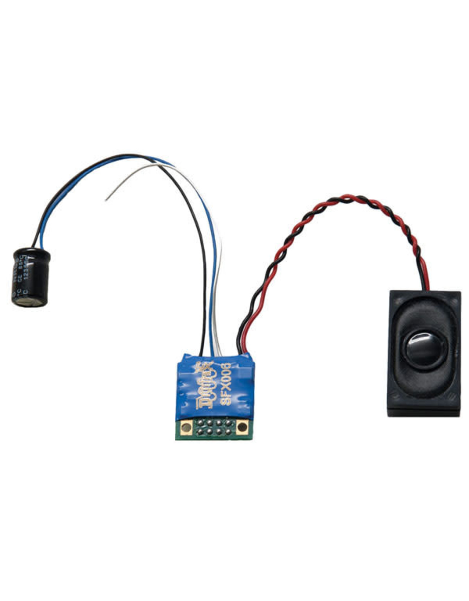 Digitrax SFX006 Plug N' Play Sound-Only Decoder - SoundFX(TM) Soundbug(TM) -- With 5/8 x 1 x 3/8" 16 x 25 x 9mm Box Speaker & 330uF Capacitor