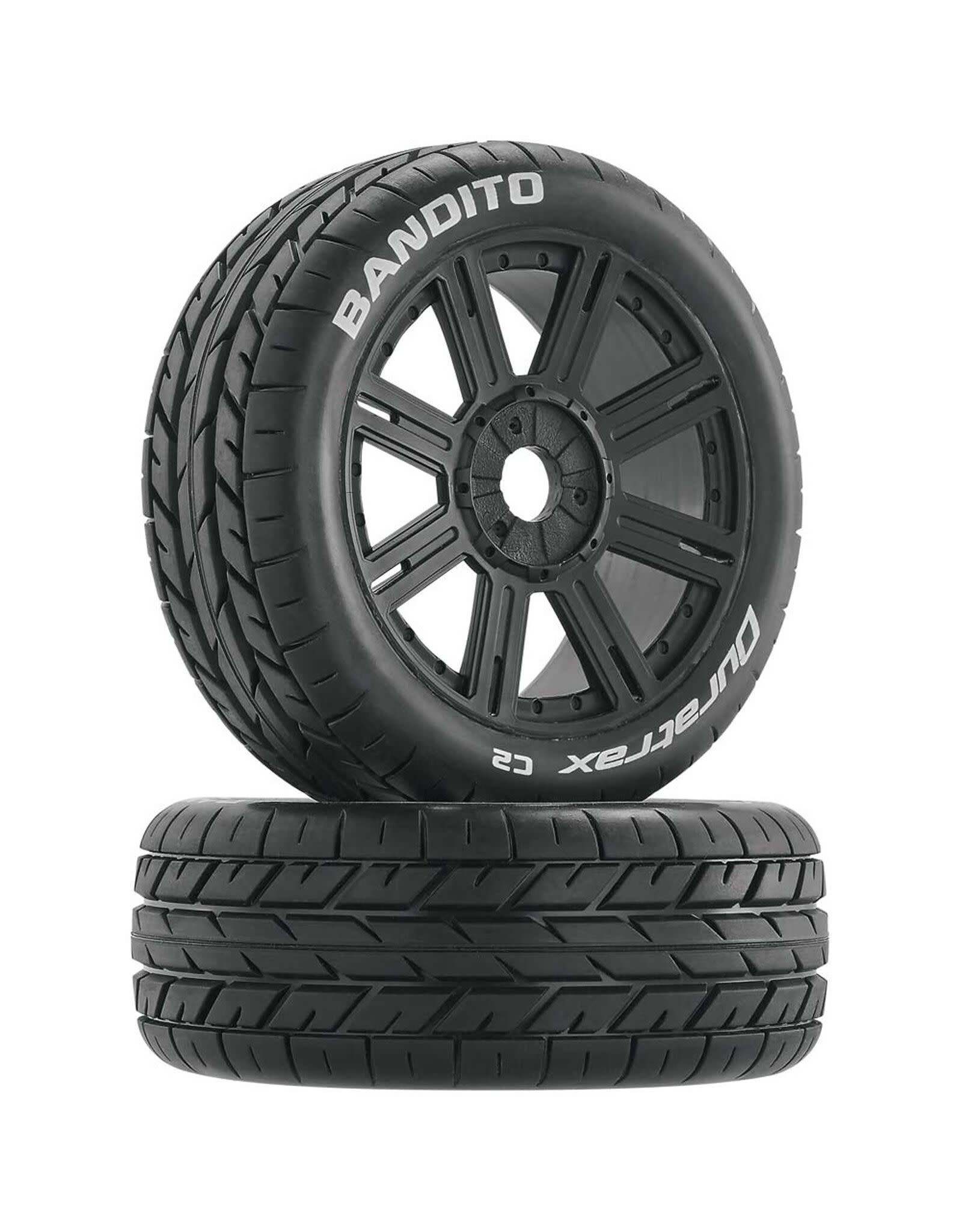 Duratrax Bandito 1/8 Buggy Tire C2 Mounted Spoke Tires, Black (2)