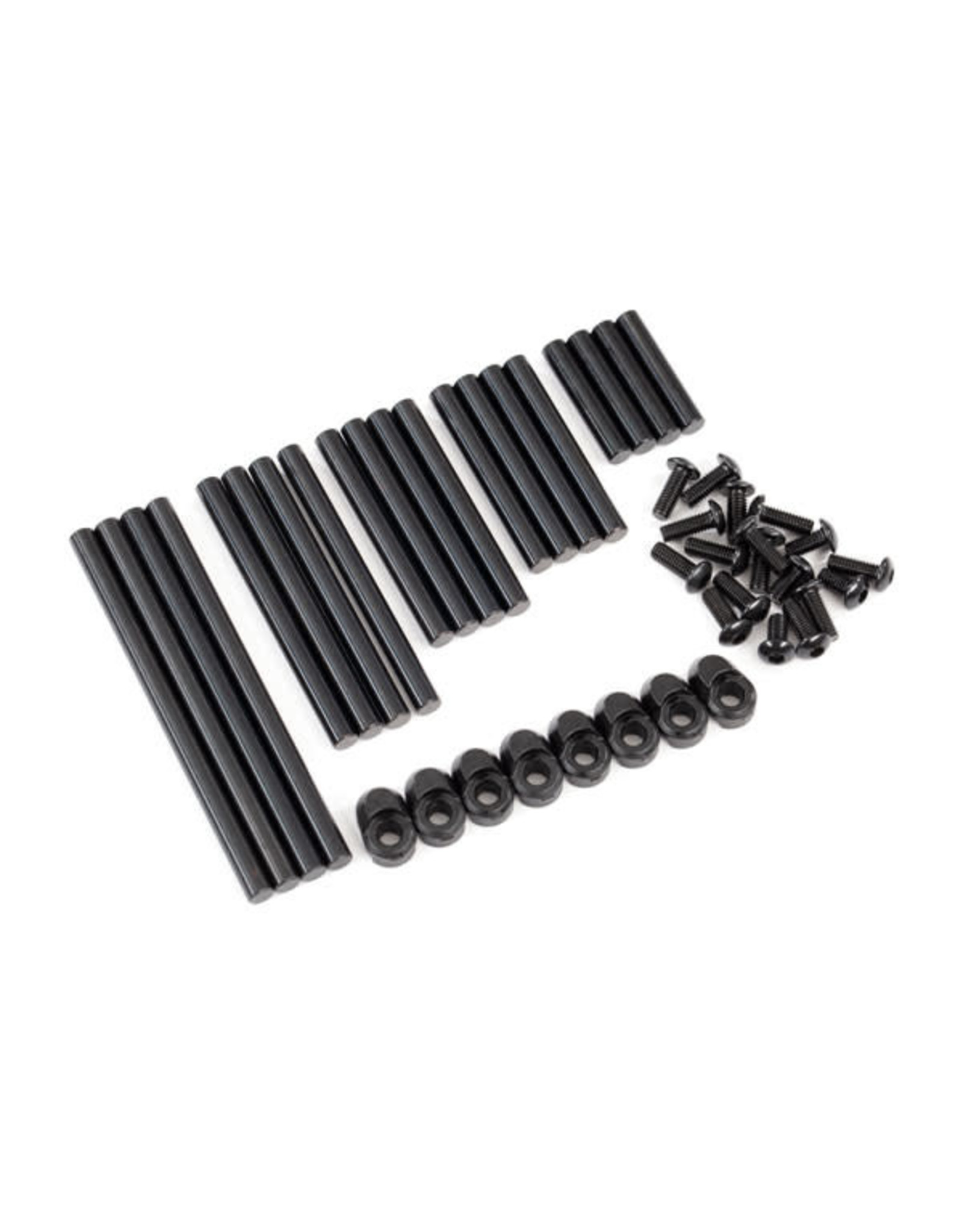 Traxxas Suspension pin set, complete (hardened steel), 4x64mm (4), 4x22mm (4), 4x38mm (4), 4x33mm (4), 4x47mm (4)/ 3x8mm BCS (14)/ 3x6mm BCS (4)/ retainers (8)