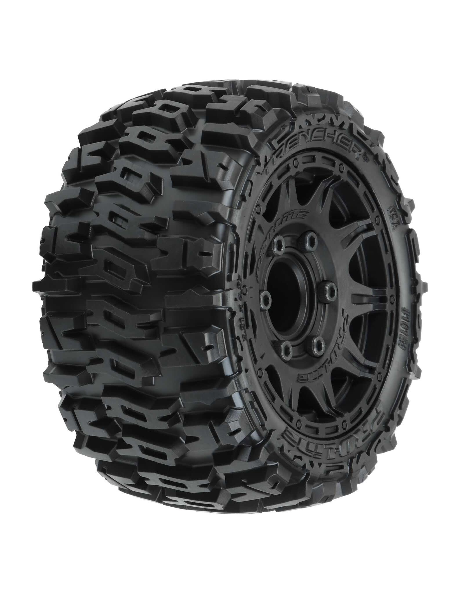 Proline 1/10 Trencher LP Front/Rear 2.8" MT Tires Mounted 12mm Blk Raid (2)