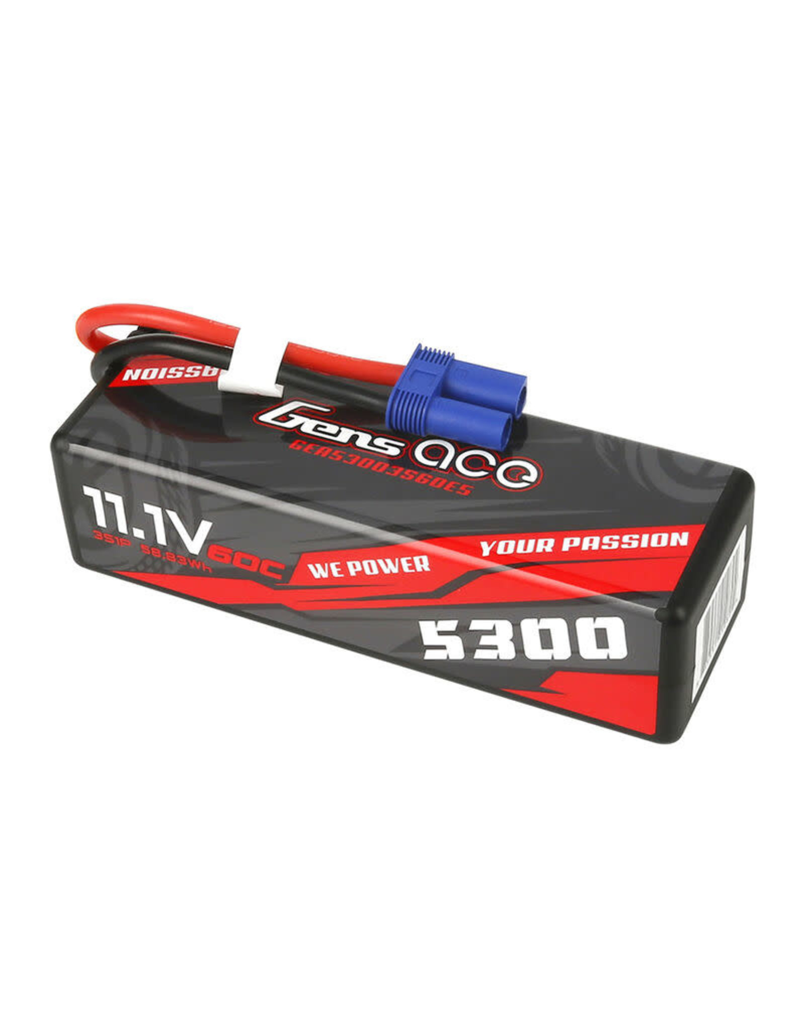 Gens 11.1V 5300mAh 3S 60C LiPo Battery: EC5