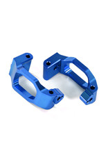 Traxxas Caster blocks (c-hubs), 6061-T6 aluminum (blue-anodized), left & right/ 4x22mm pin (4)/ 3x6mm BCS (4)/ retainers (4)