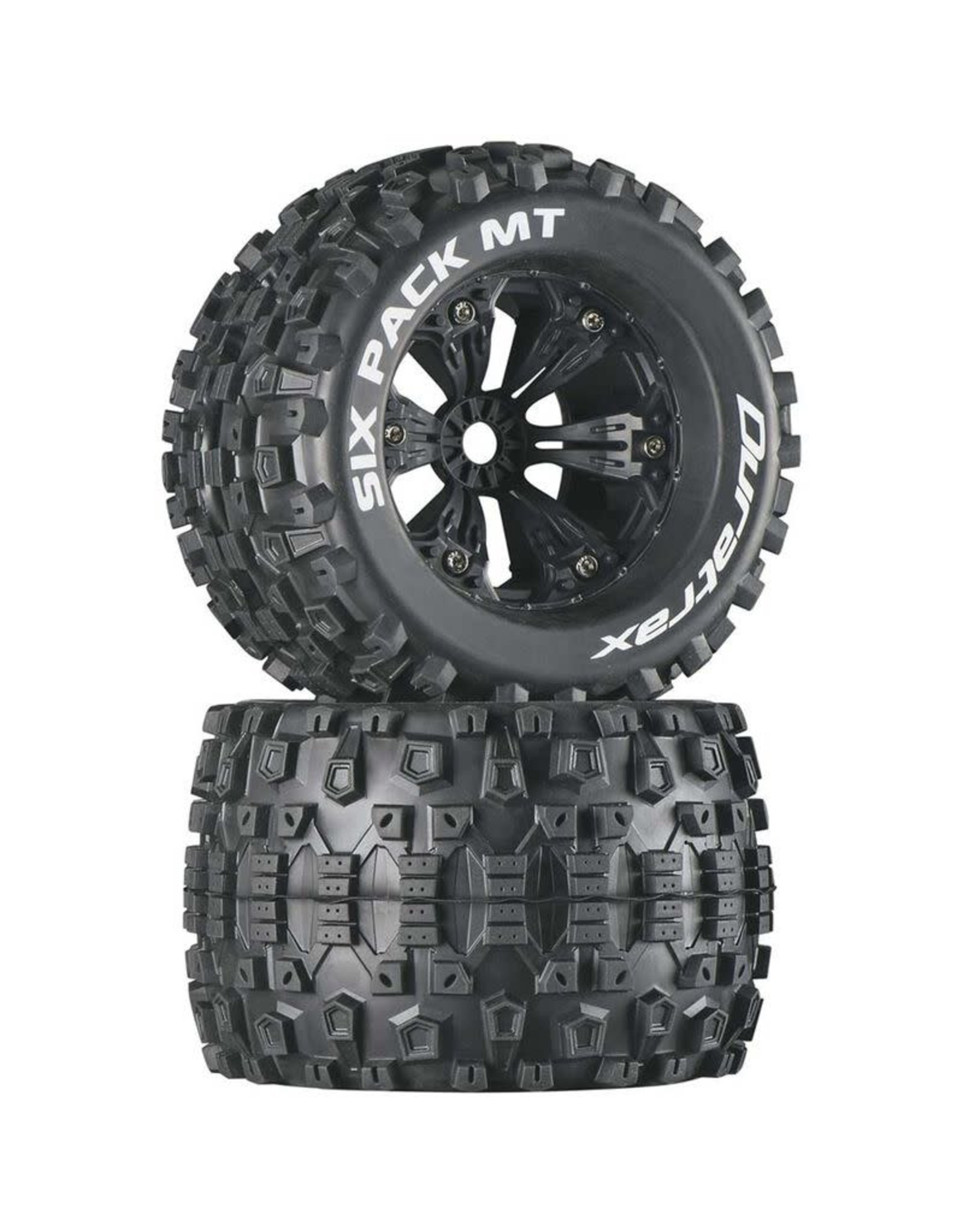 Duratrax Six-Pack MT 3.8" Mounted 1/2" Offset Tires, Black(2)