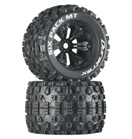 Duratrax Six-Pack MT 3.8" Mounted 1/2" Offset Tires, Black(2)