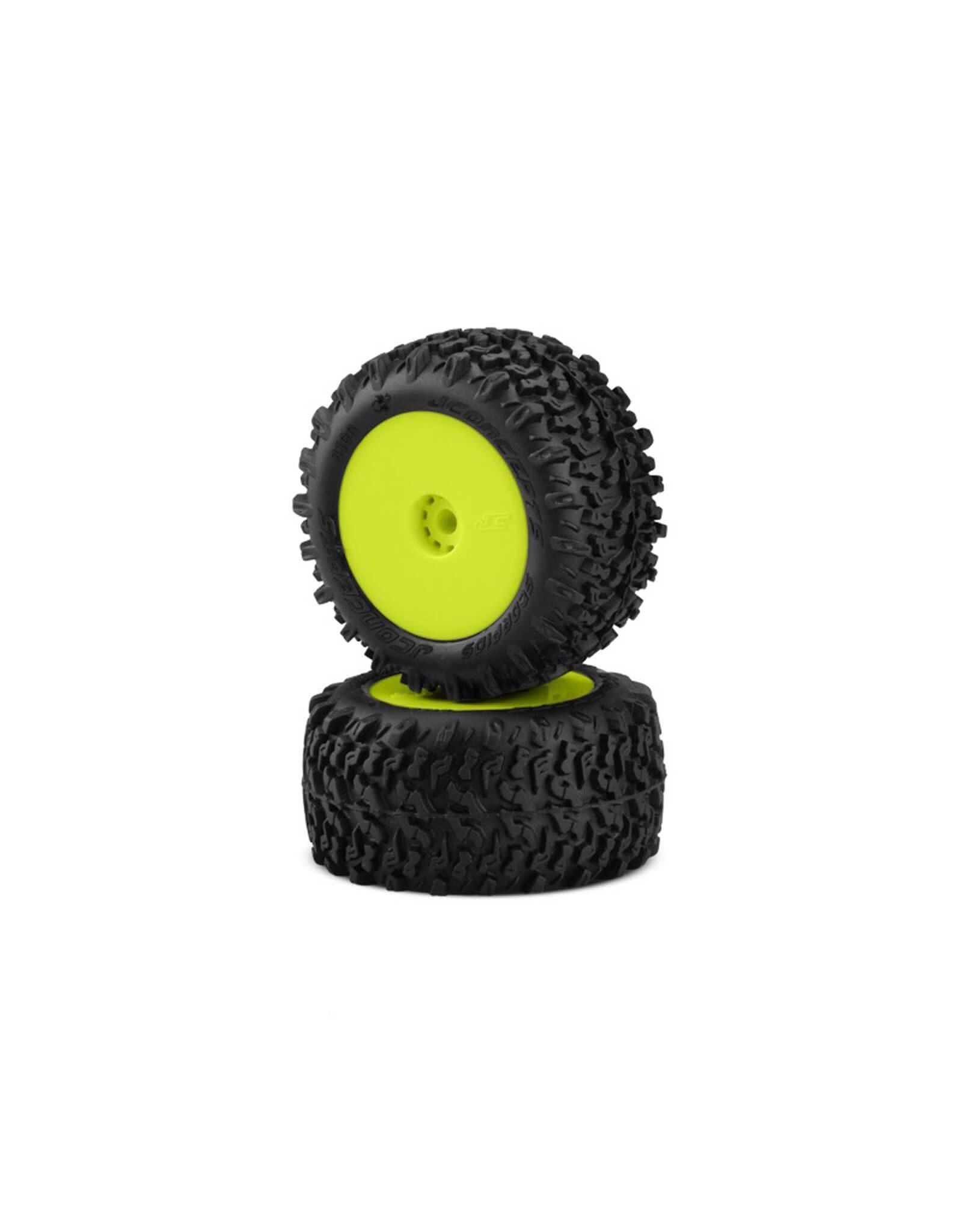 jconcepts Scorpios Tires, Mounted Yellow Wheels, Green Compound (2): Mini-T/B
