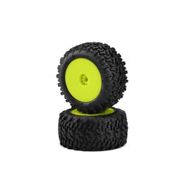 jconcepts Scorpios Tires, Mounted Yellow Wheels, Green Compound (2): Mini-T/B