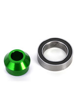 Traxxas Bearing adapter, 6061-T6 aluminum (green-anodized) (1)/ 10x15x4mm ball bearing (black rubber sealed) (1) (for slipper shaft)