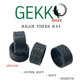 Nexx Tires, REAR, (MEDIUM) Gekko Maxx, "GKM" Series, 11mm Race Tires, 4 pieces