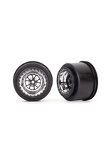 Traxxas Wheels, Weld chrome with black (rear) (2)