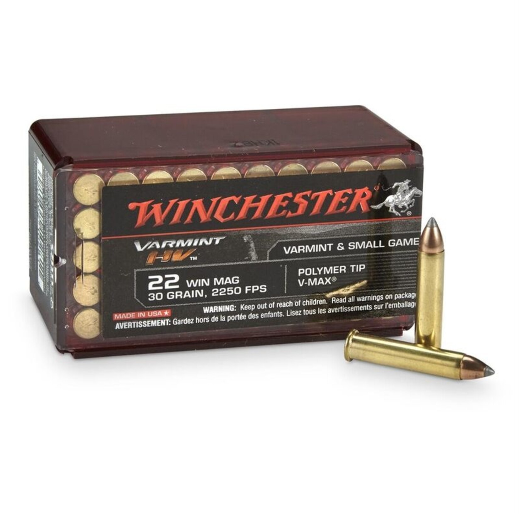 Winchester Winchester Varmint HV .22 WMR 30 gr V-Max, 2250 fps, 50 Rounds