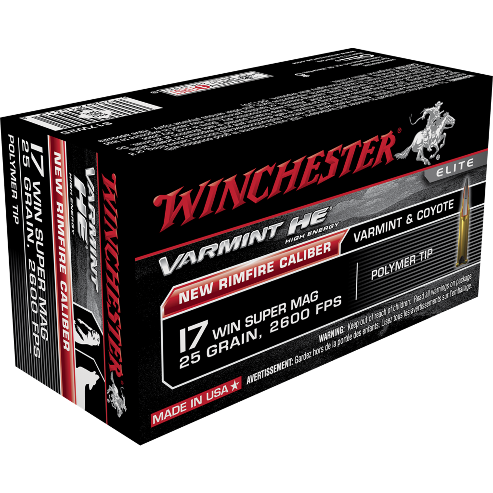 Winchester Winchester Varmint HE Rimfire Ammo 17 WSM 25gr 50 rnds