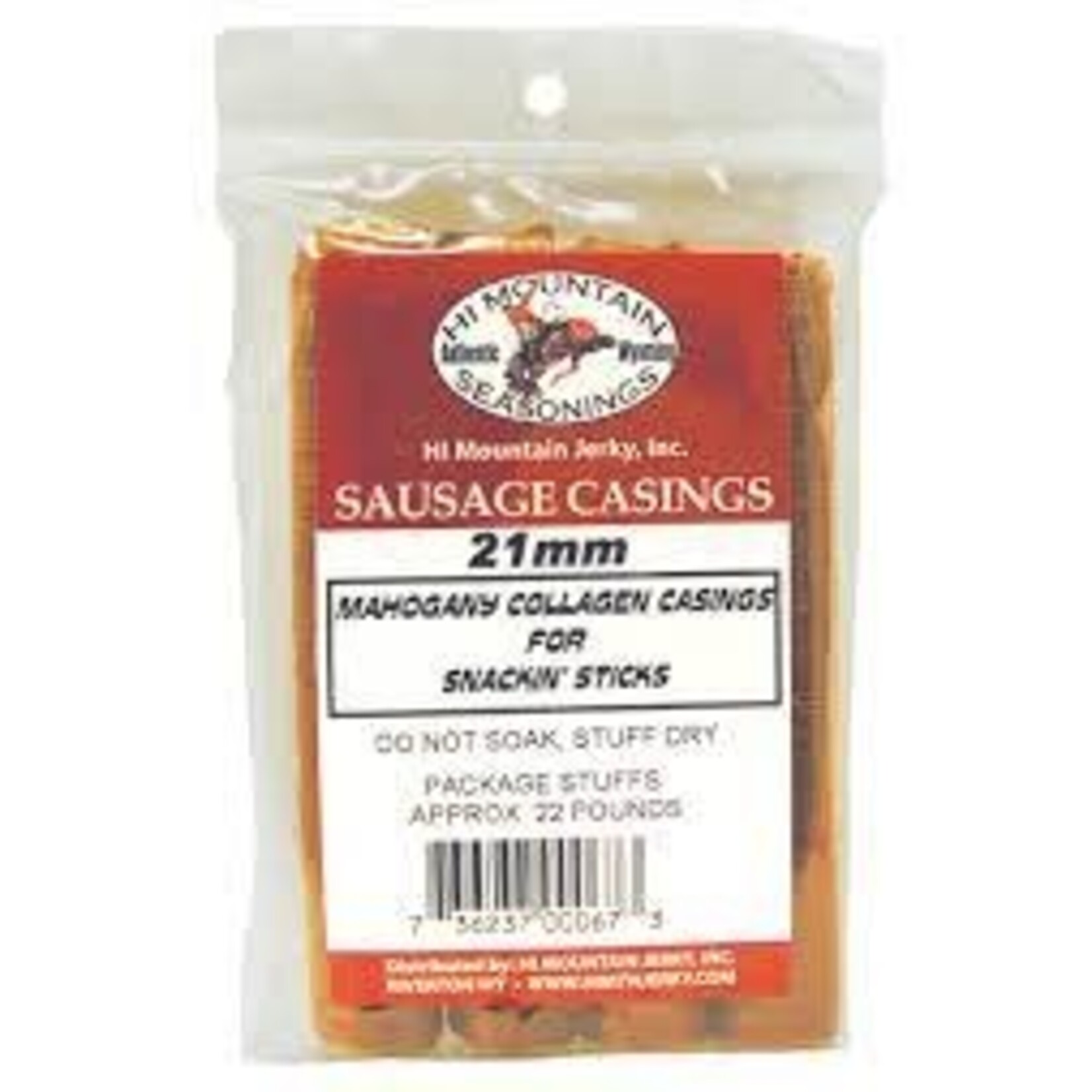 Hi Mountain Hi Mountain 21mm Mahogany Casing Collagen Snackin Sticks Casing