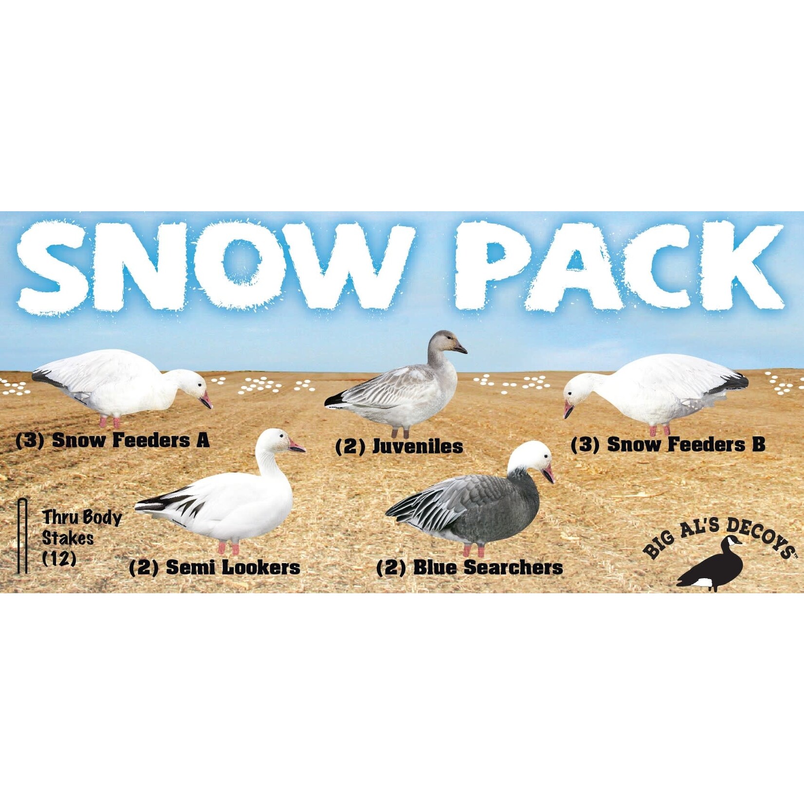 Flight Control Decoys Silhouette Decoy Snow Goose 12 Pack