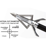 Grim Reaper Grim Reaper Hybrid Broadheads, 4 Blade, 1-3/16", 100gr, 4pk