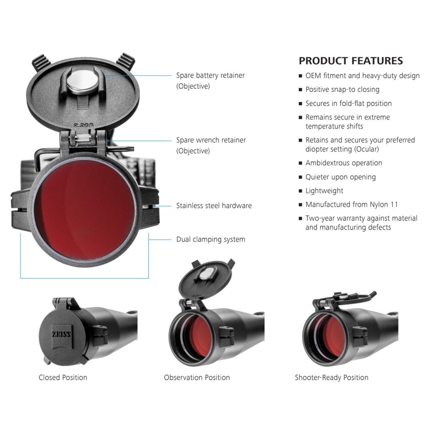 Zeiss FlipUp and FoldFlat Ocular Lens Covers Backcountry Supplies