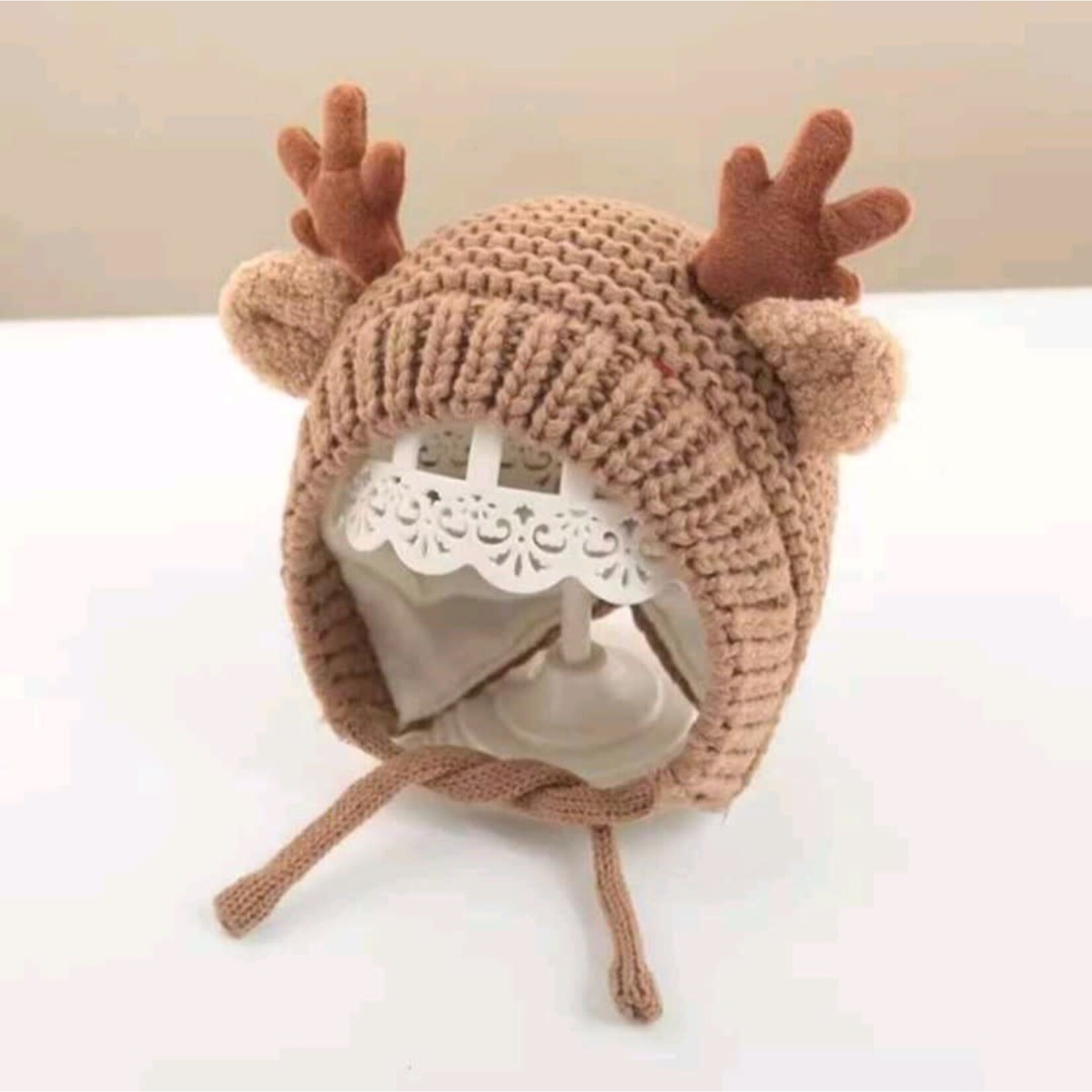 Children's Knitted Hat With Deer Antlers